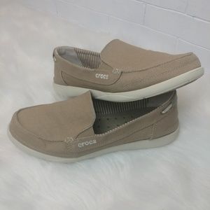 Crocs Khaki Canvas Loafer, Women's Size 11